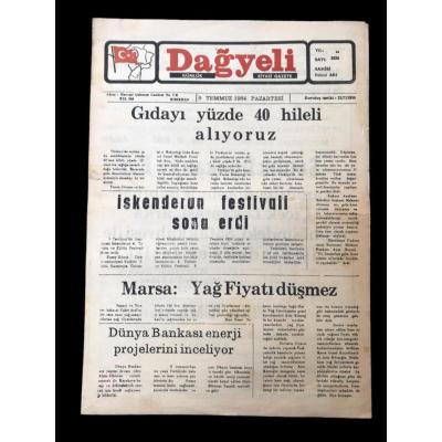 Dağyeli gazetesi 9 Temmuz 1984 / Kırıkhan HATAY