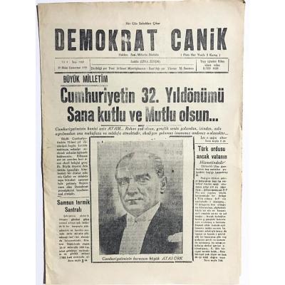 Demokrat Canik Gazetesi - Samsun / 29 Ekim 1955