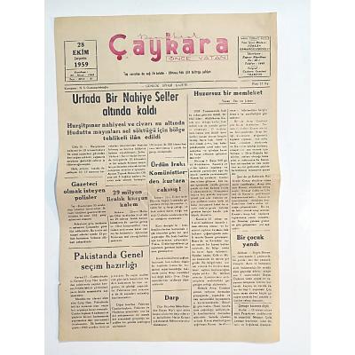 Demokrat Çaykara Gazetesi 28 Ekim 1959 - Gazete