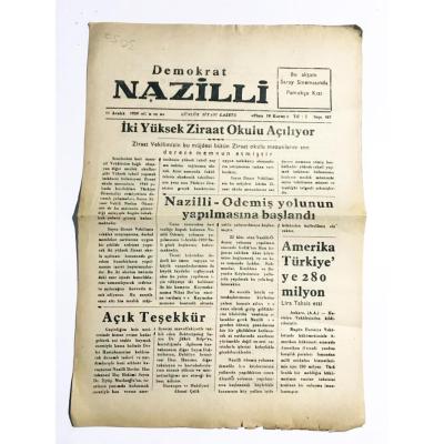 Demokrat Nazilli gazetesi - 11 Aralık 1959