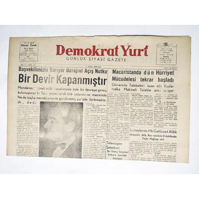 Demokrat Yurt Gazetesi 4 Aralık 1956 - Eski Gazete
