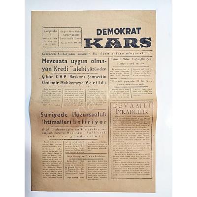 Demokrat Kars 6 Ocak 1960 - Gazete