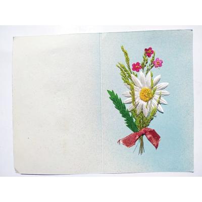 Doğal bitki ve kumaştan mamul, elyapımı kartpostal