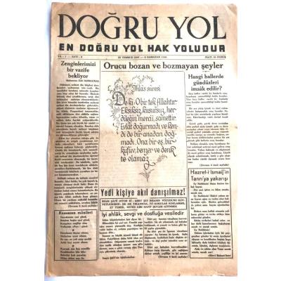 Doğru Yol En doğru yol Hak yoludur - 25 Temmuz 1947 - Eski Gazete