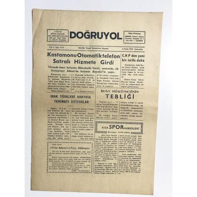 Doğruyol Gazetesi - ÇANKIRI / 6 Ocak 1960