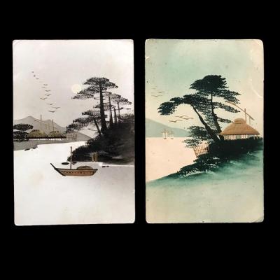 El boyama 1910-20 arası, 2 adet Japonya Kartpostal / Haliyle