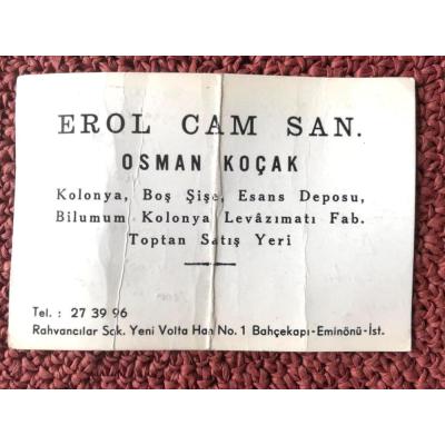 Erol Cam San. Kolonya, boş şişe - Kartadres