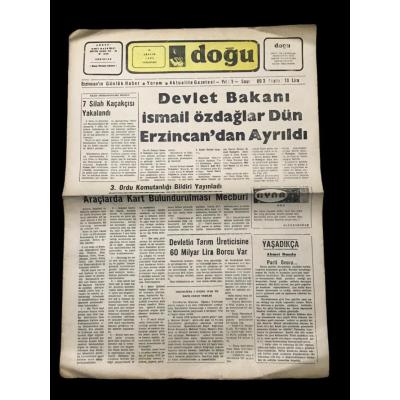 Erzincan - Doğu Gazetesi / 31 Aralık 1983