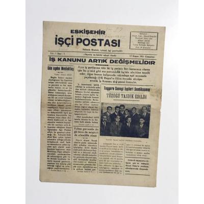 Eskişehir İşçi Postası - Sayı : 1 / 1951