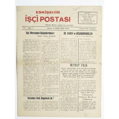 Eskişehir İşçi Postası 1 Aralık 1951 - Eski Gazete