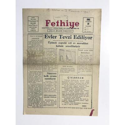 Fethiye Gazetesi - Sayı:1 / 19 Haziran 1961