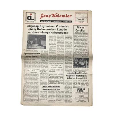 Genç Kalemler gazetesi, Sayı:3 - Şubat 1987 / Akçadağ lisesi gazetesi 