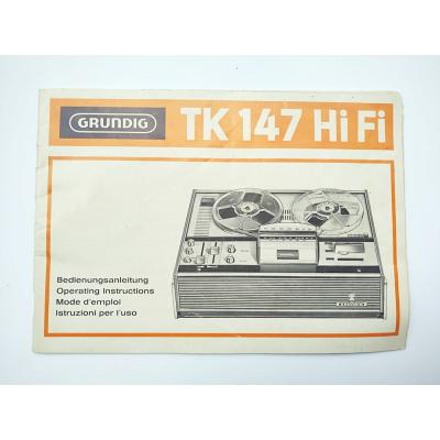 Grundig TK 147 Hi Fi - Kullanma kılavuzu / Efemera