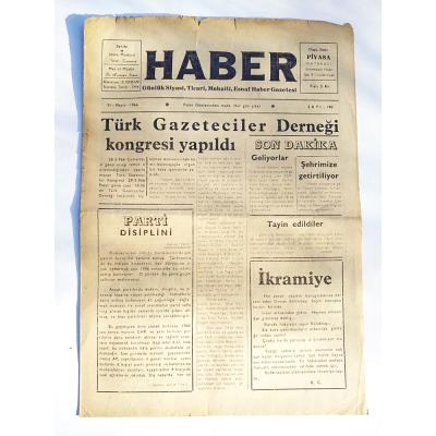Haber Günlük siyasi, ticari, mahalli, esnaf haberli gazetesi, 31 Mayıs 1966 Lüleburgaz  