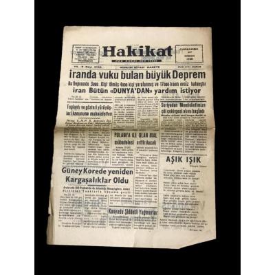 Hakikat gazetesi / İskenderun - 27 Nisan 1960