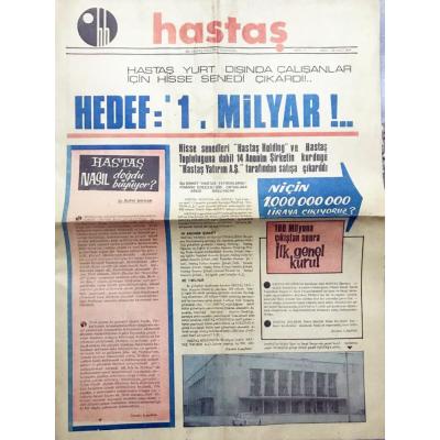 Hastaş gazetesi  23 Mart 1969 Sayı:1 - Eski Gazete