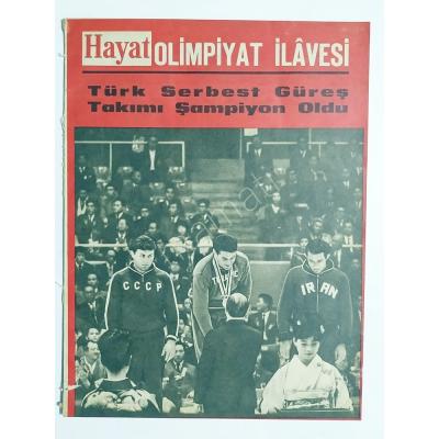 Hayat Olimpiyat ilavesi /  Güreş kapaklı - 1964 Tokyo Olimpiyatları - Dergi