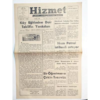 Hizmet gazetesi 11 Mart 1960 TRABZON - Gazete