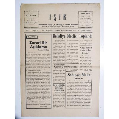 ISPARTA - Işık gazetesi 16 Şubat 1961  - Gazete