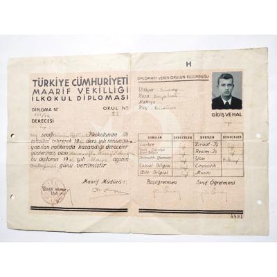 İlkokul Diploması Sinop / Boyabat 1943