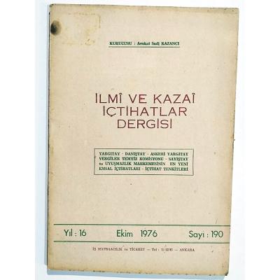 İlmi ve Kazai İçtihatlar dergisi Sayı:190- Dergi