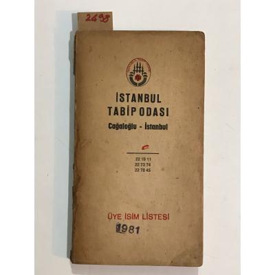 İstanbul Tabip Odası / 1981  Üye İsim Listesi - Kitap