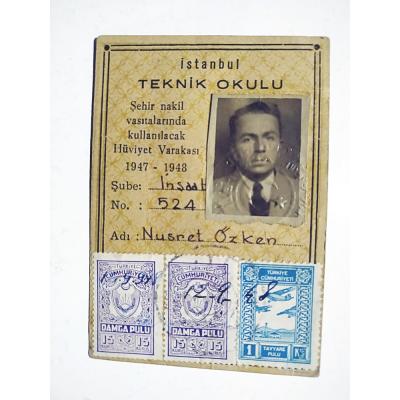 İstanbul Teknik Okulu 1947-48 yılı paso