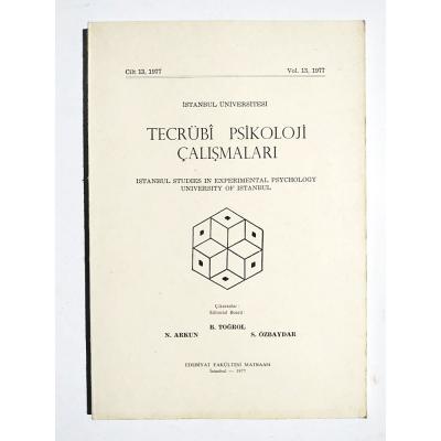 İstanbul Üniversitesi Tecrübi Psikoloji Çalışmaları Cilt 13-1977