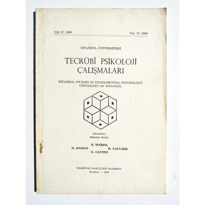 İstanbul Üniversitesi Tecrübi Psikoloji Çalışmaları Cilt 17-1989