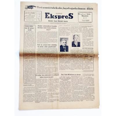 Kadıköy Ekspres Gazetesi 2 Ocak 1963 - Gazete
