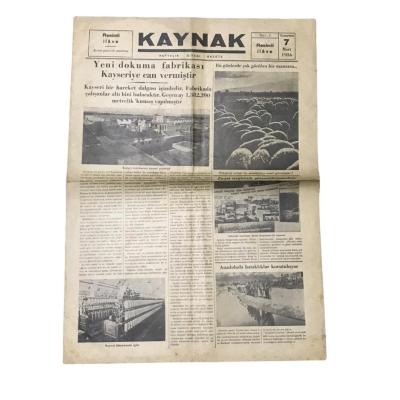 Kaynak Gazetesi - 7 Mart 1936 / Kayseri Dokuma Fabrikası
