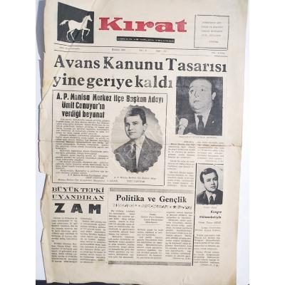 Kırat gazetesi - 5 Ekim 1988 Adalet Partisi, Süleyman DEMİREL - Eski Gazete
