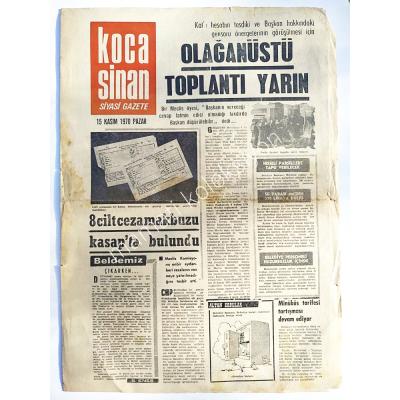 Koca Sinan Gazetesi - 15 Kasım 1970