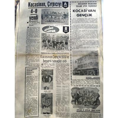Kocasinan Çırpıcı'yı 4-0 yendi / Gazetelerden 15 Kasım 1970