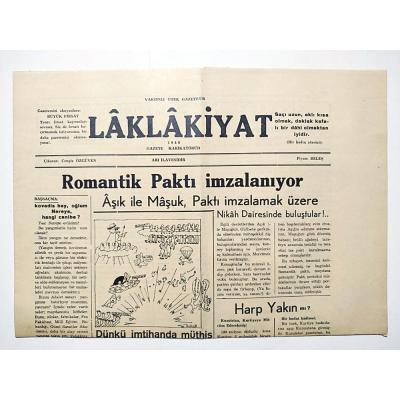 Laklakiyat - Vakitsiz öter gazete Karikatörüd 1949 - Gazete