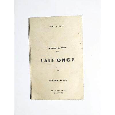 Lale ÖNGE Piyano resitali - Saray sineması 1960 / Davetiye