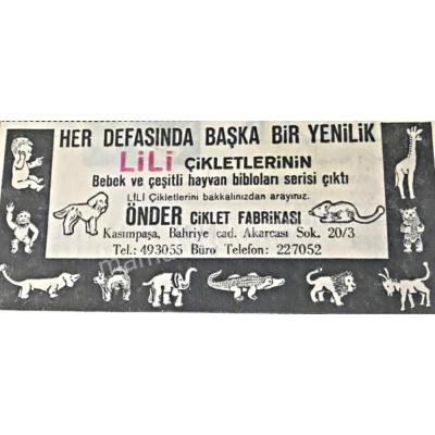 Lili Çikletleri - Önder Çiklet Fabrikası / Dergi, gazete reklamları