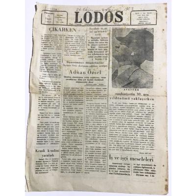 Lodos haftalık tarafsız gazete - Turhal / 26 Ekim 1953 Sayı:1  