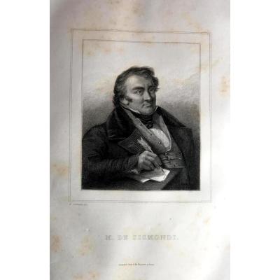 M. DE SISMONDI - 1830 tarihli, baskı. gravür