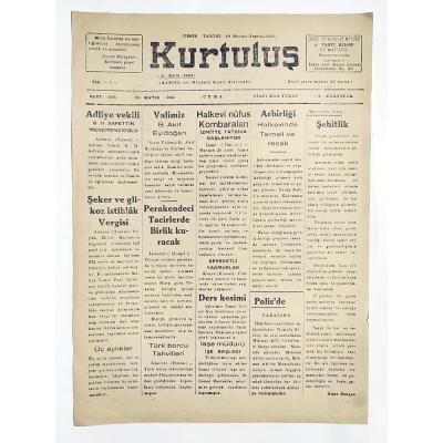 Manisa Kurtuluş Gazetesi 29 Mayıs 1942 - Eski Gazete