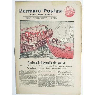 Marmara Postası - İstanbul Bursa Balıkesir - Eski Gazete