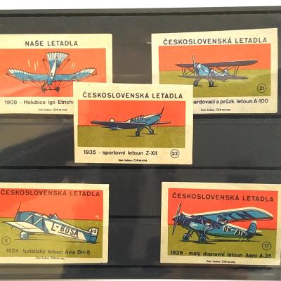 Nase Letadla / Uçaklar - Kibrit etiketi