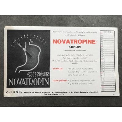 Novatropine - Chinoin 1943 yılı, kurutma kağıdı takvim