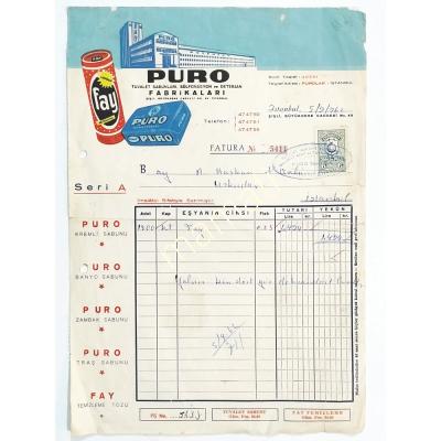 PURO Tuvalet sabunları & FAY - Fatura / Efemera