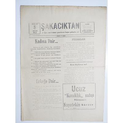 Şakacıktan Gazetesi 8 Aralık 1962 SUSURLUK - Gazete