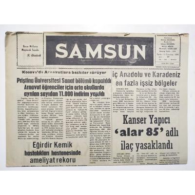 Samsun gazetesi 31 Temmuz 1989 - Eski Gazete