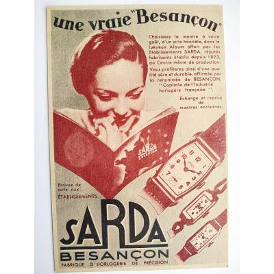 Sarda Besancçon - Saat temalı posta kartı