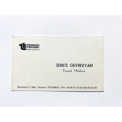 Serkis GEVREKYAN / Termo Teknik - Kartvizit