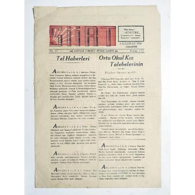 Siirt Gazetesi 4 Haziran 1938 - Eski Gazete  