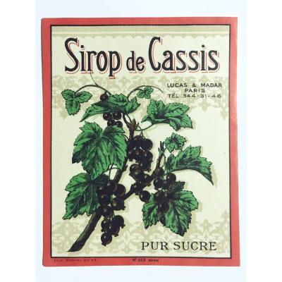 Sirop de Cassis Pur Sucre - Paris / 10x12 etiket